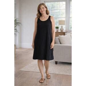 Ethical Cotton A Line Dress Petite Small India Made Minimalist Knee Length